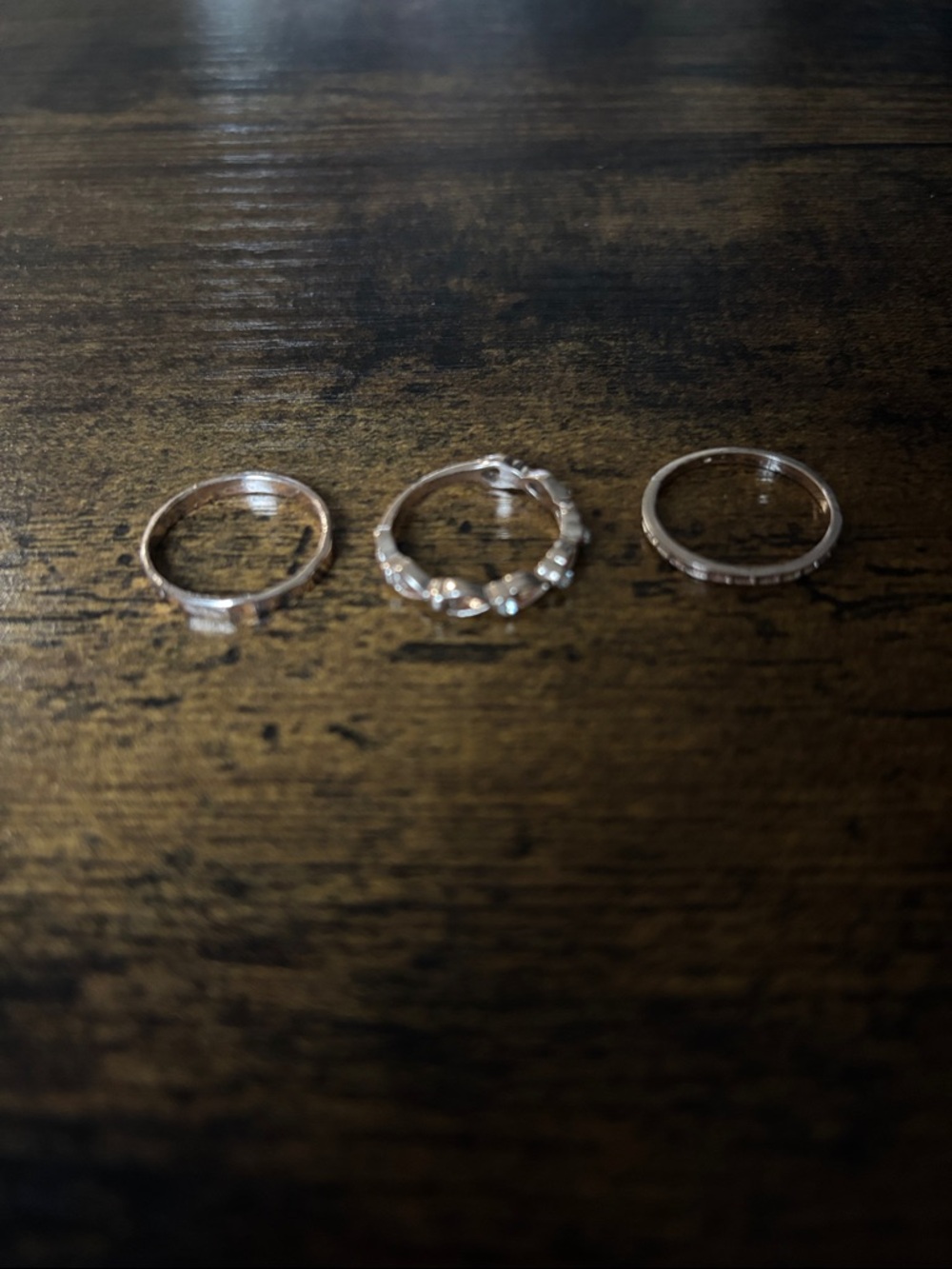 Elegant Rose Gold Trio Ring Set - Women's Stacking Rings